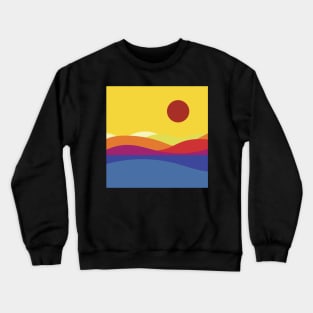 yellow beach pattern Crewneck Sweatshirt